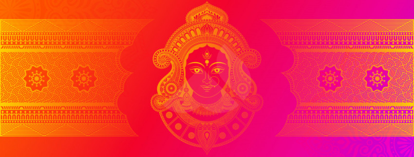 Indian Religious Festival Happy Durga Puja Facebook Cover BannerTemplate