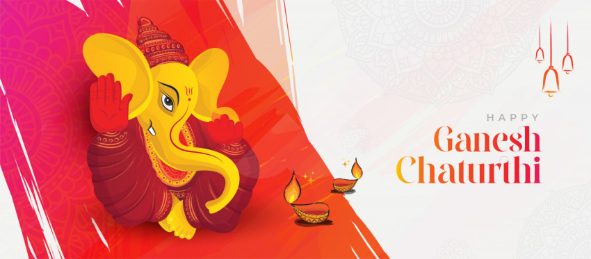 Happy ganesh chaturthi indian festival celebration banner background