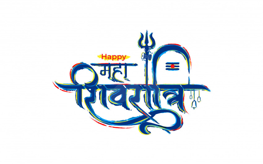 Happy Maha Shivratri Hindi Text Typography