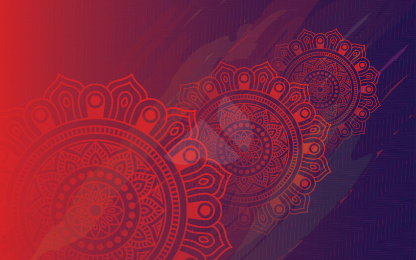 Ethnic Colorful Round Ornamental Floral Background