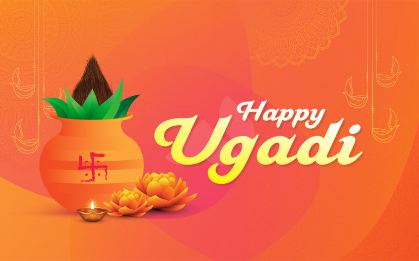 Happy Ugadi Greetings Background Template