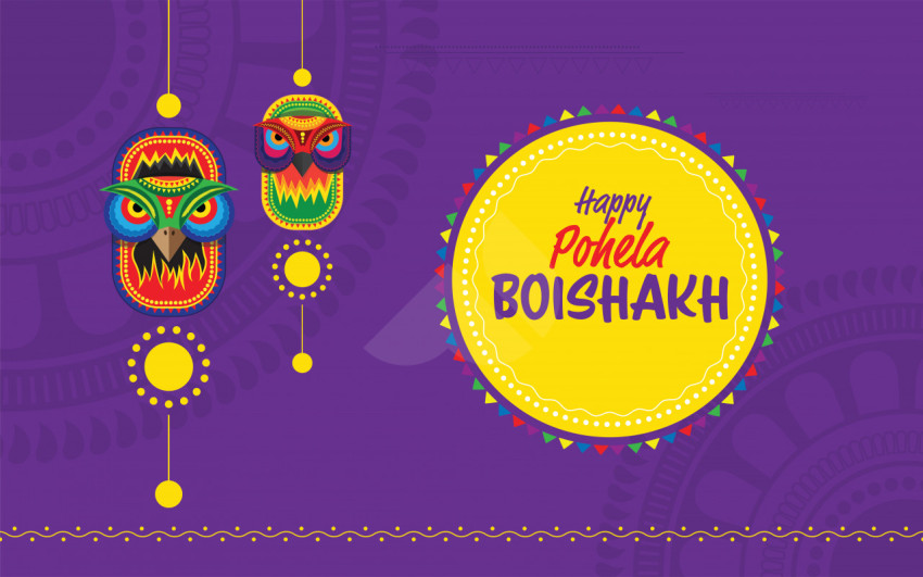 Happy Pohila Boishakh Wishes Background Template