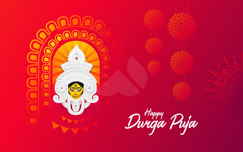Happy Durga Puja Wishes Background Design