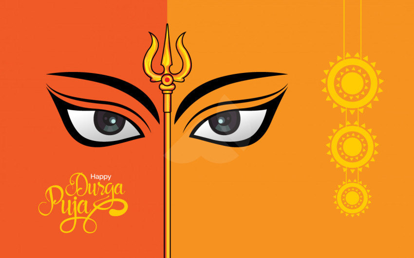 happy Durga Puja Greeting Background Template