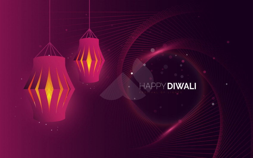 Happy Diwali Wishes Greeting Background Design Template - Free