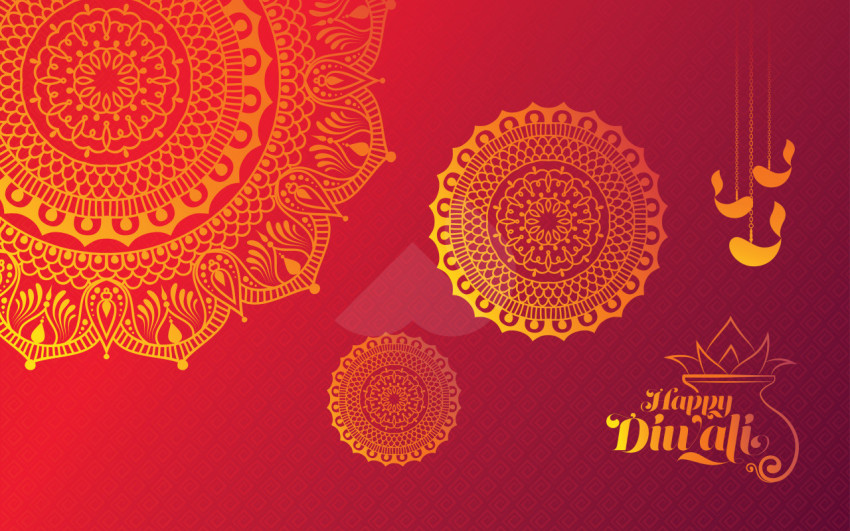 Happy Diwali Festival Greeting Background Template