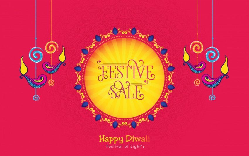 Happy Diwali Festival Sale Background Template
