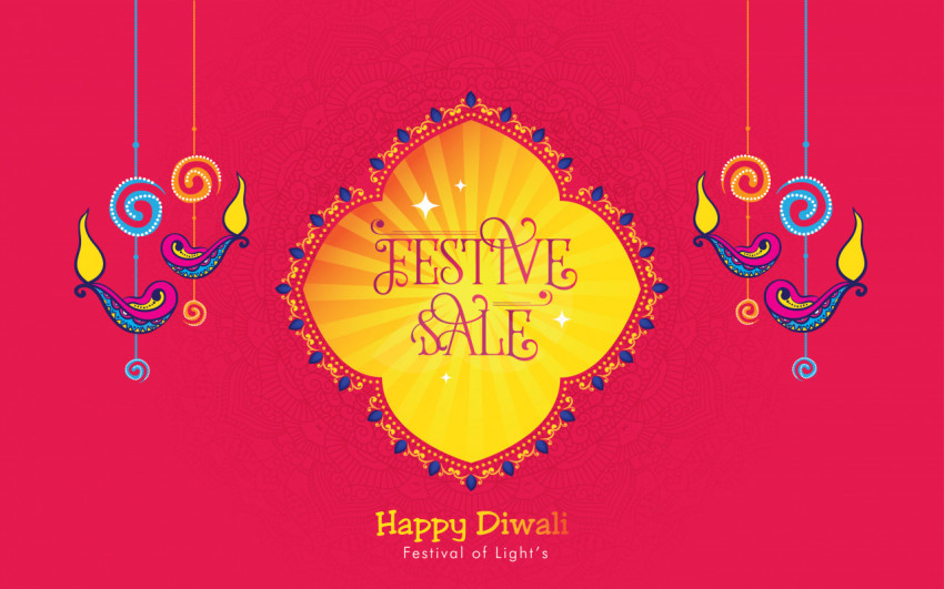 Happy Diwali Festival Sale Background Template