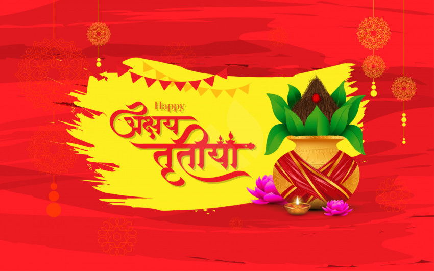Happy Akshaya Tritiya Hindi Wishes Background Template