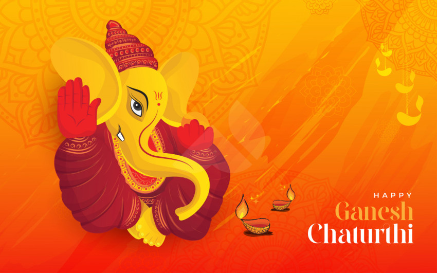 Happy Ganesh Chaturthi Greeting Background
