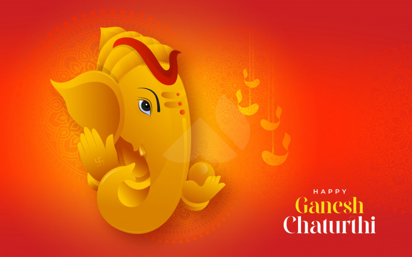 Happy ganesh chaturthi indian festival celebration background ve