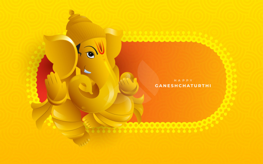 Happy Ganesh Chaturthi Greeting Background Design Template