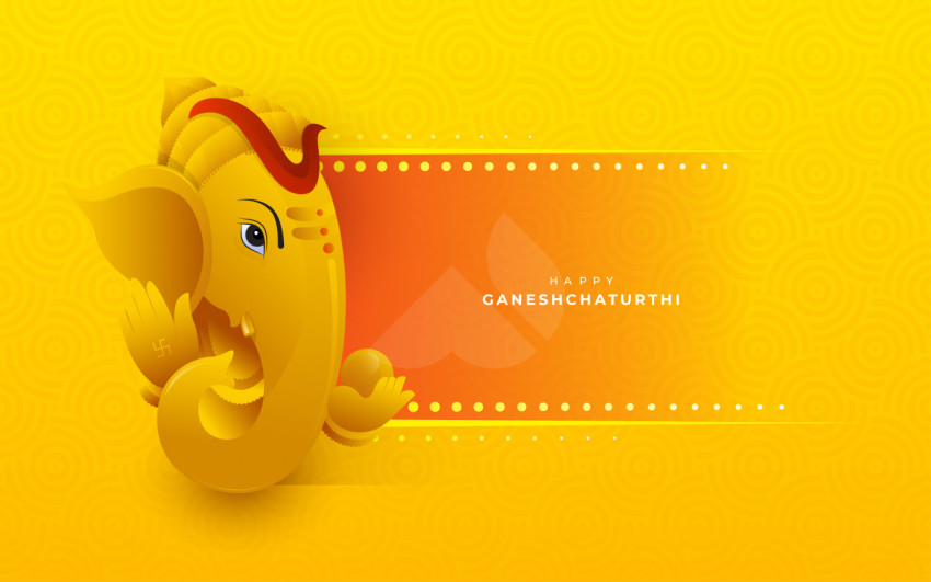 Happy Ganesh Chaturthi Wishes Greeting Background Design Template