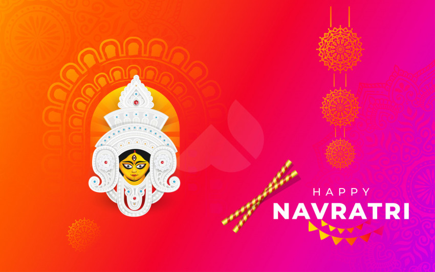 Indian Religious Festival Navratri Greeting Background Template
