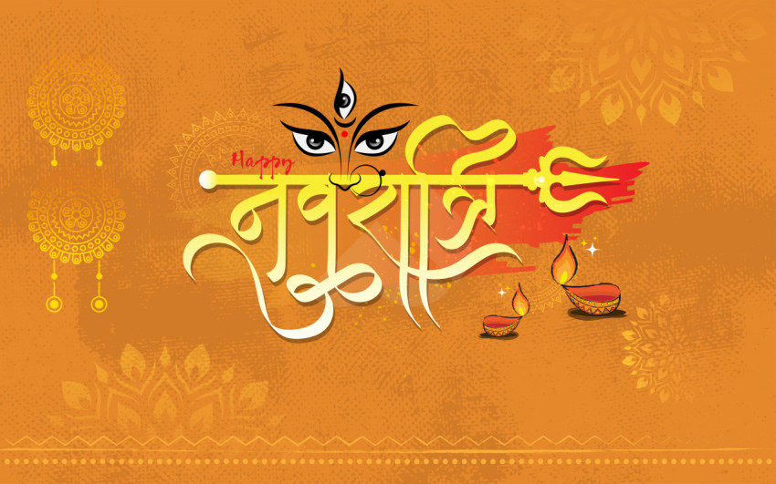 Indian Festival Happy Navratri Wishes Greeting Design