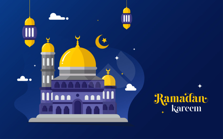 Ramadan Kareem festival season vector greeting design template