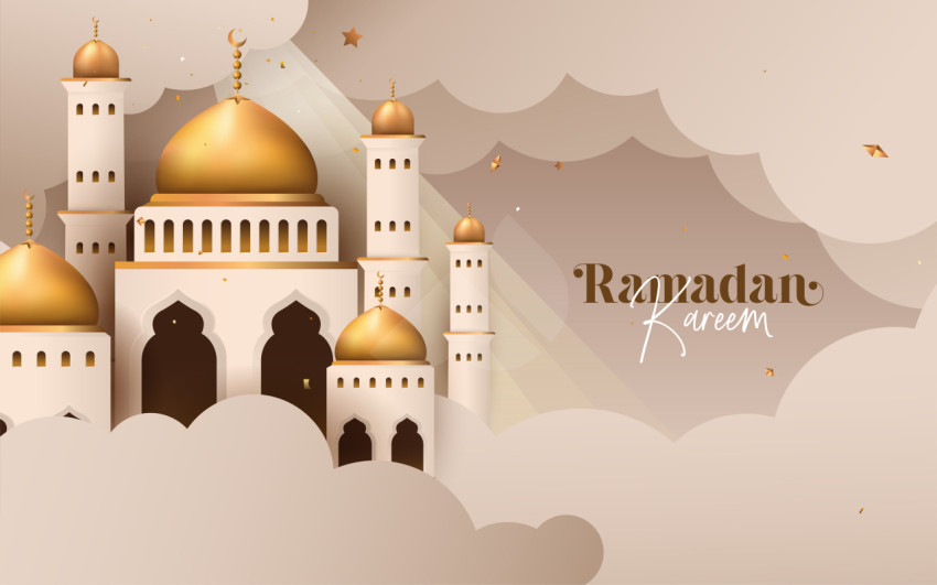 Ramadan Kareem festival season vector greeting design template
