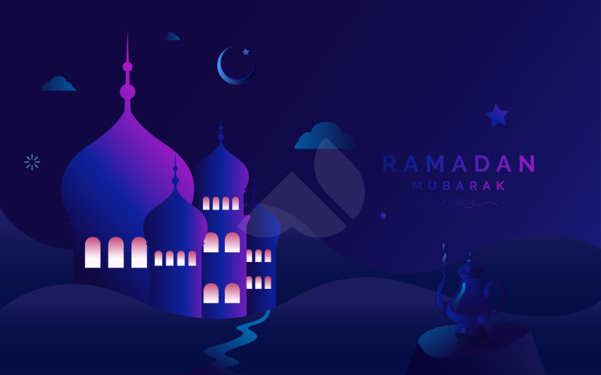 Ramadan Mubarak Greeting Background Design Template
