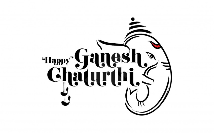 Happy Ganesh Chathurti Text Typography Template