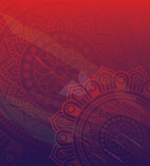 Ethnic Round Ornamental Floral Design Background