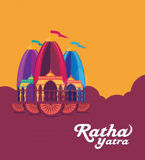 Happy Rath Yatra Greeting Background Template