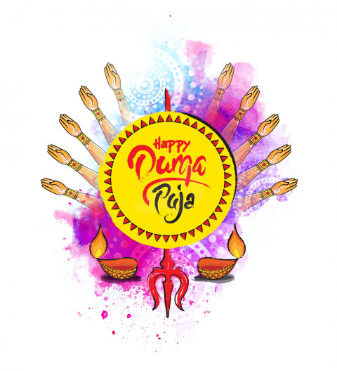 Happy Durga Puja Background Template Design Illustration