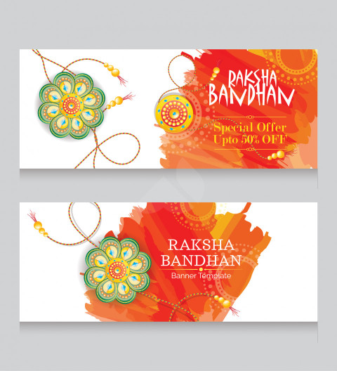 Rakhe Sale Banner Design Template Set