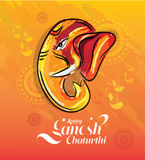 Happy Ganesh Chathurti Wishes Greeting Template