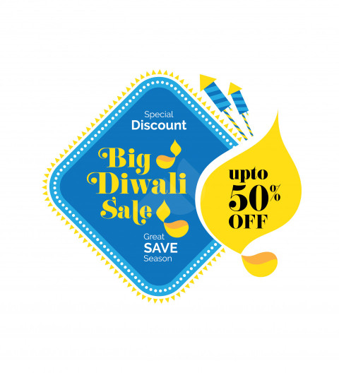 Diwali Sale Sticker Banner Design Template Vector Illustration