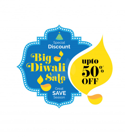 Diwali Big Sale Sticker Design Template