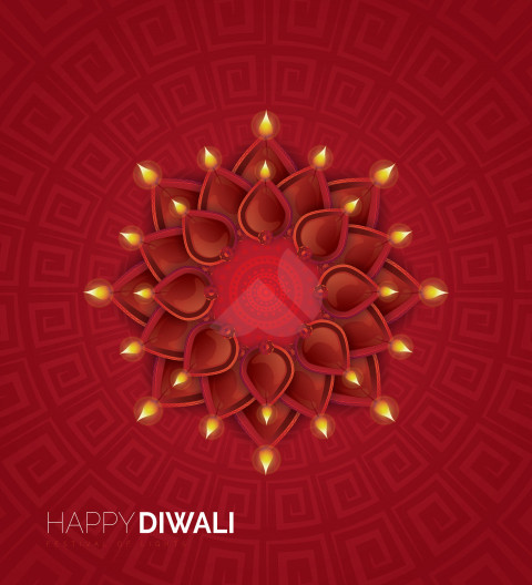 Diwali Wishes Greeting Background Template