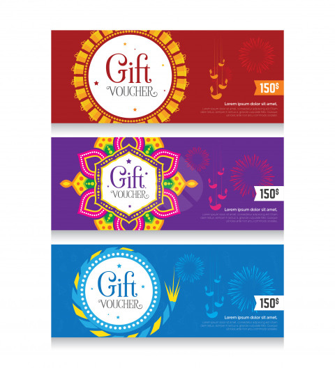 Diwali Festival Gift Voucher Design Template