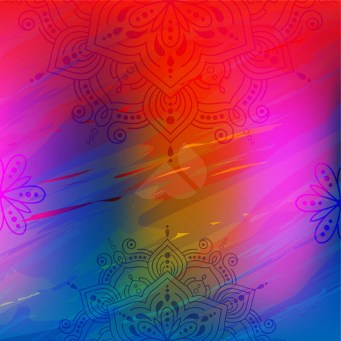 Ethnic Round Ornamental Floral Design Background