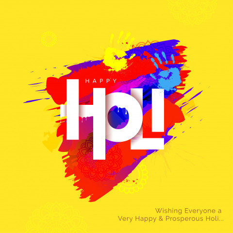 Holi Greeting Background Design Template
