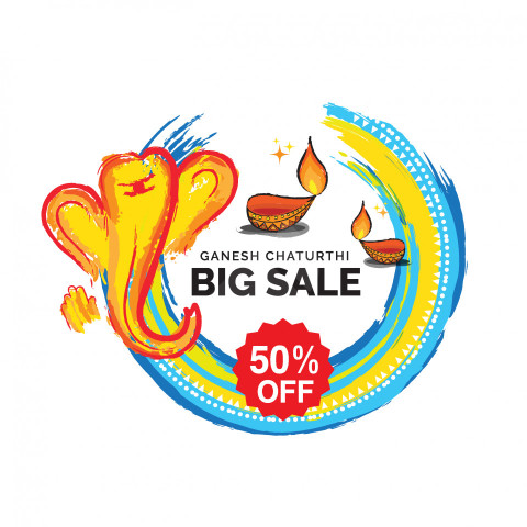 Ganesh Chathurti Big Sale Background Design