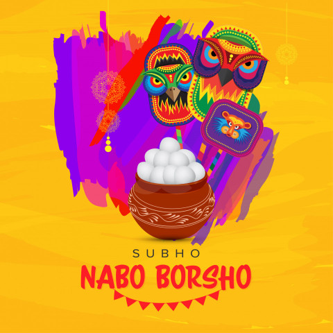 Shubho Noboborsho Wishes Greeting Template