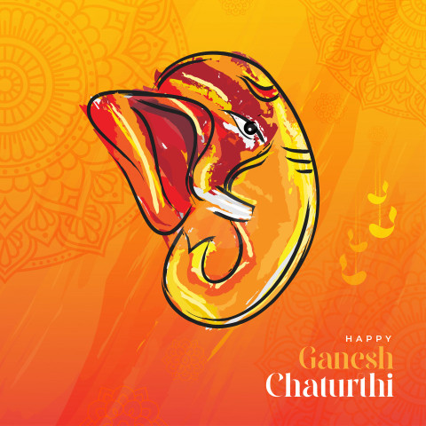 Happy Ganesh Chaturthi Greeting Background