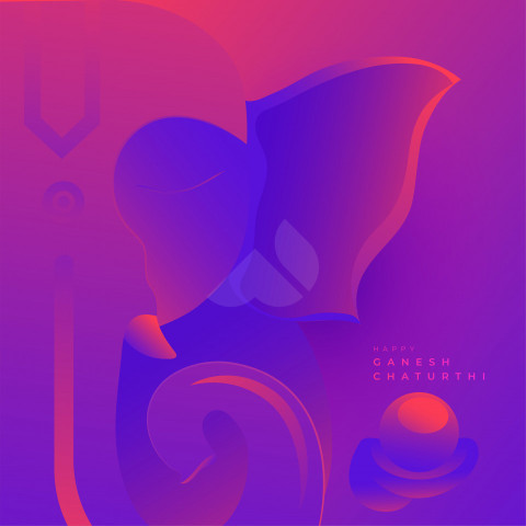 Happy Ganesh Chaturthi Template with Creative Lord Ganesha Illustration