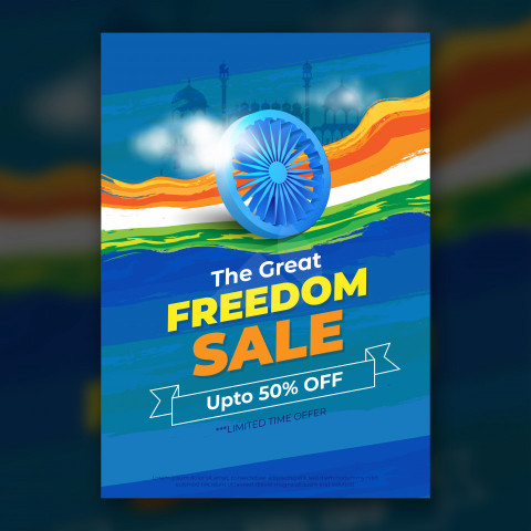 Indian Independence Day Sale Poster Design