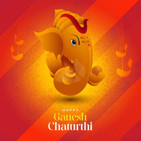Happy ganesh chaturthi indian festival celebration background ve