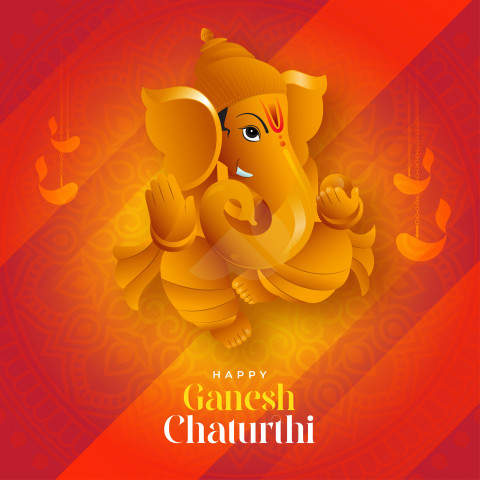 Happy ganesh chaturthi indian festival celebration background ve