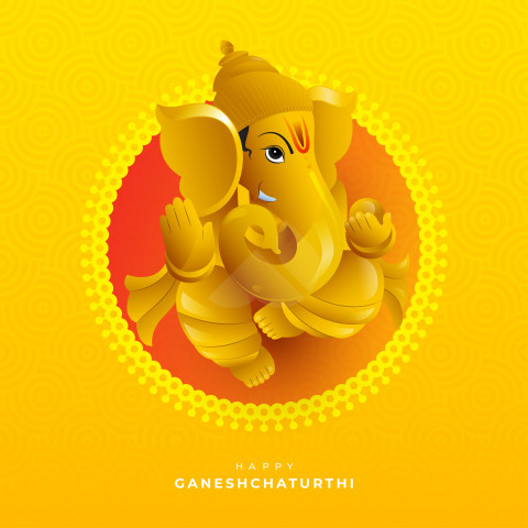 Happy Ganesh Chaturthi Greeting Background Design Template