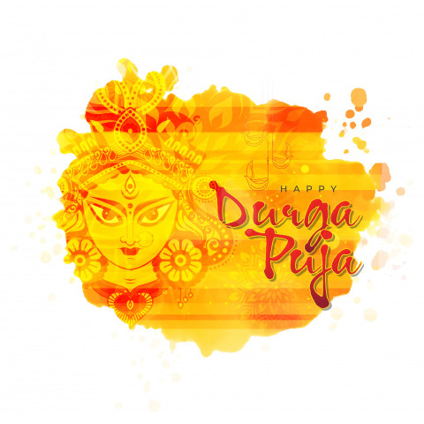 Happy Durga Puja Greeting Design Template