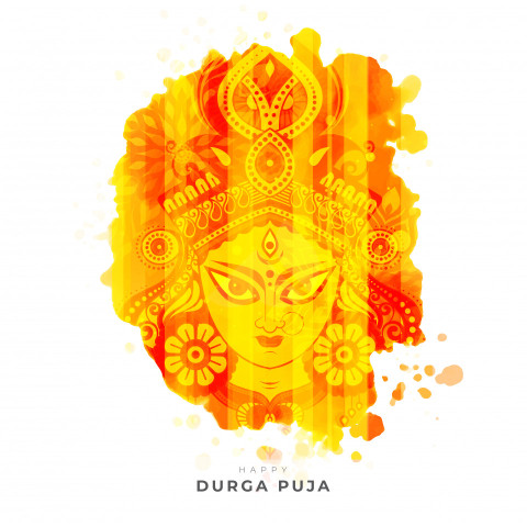 Happy Durga Puja Greeting Design Template