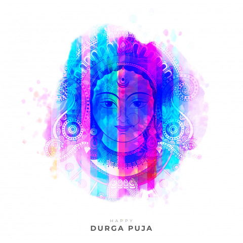Happy Durga Puja Greeting Background Template