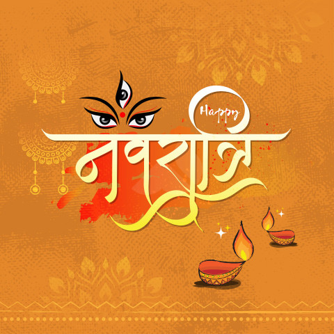 Indian Festi9val Happy Navratri Wishes Greeting Design