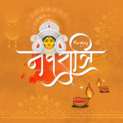 Indian Religious Festival Navratri Greeting Background Template