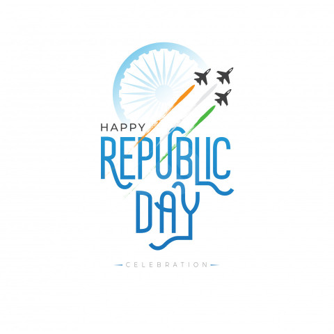 Happy Indian Republic Day Celebration Typographic Template Design