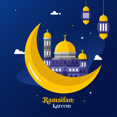 Ramadan Kareem festival season vector greeting design template