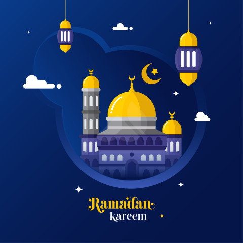 Ramadan Kareem festival season vector greeting design template
